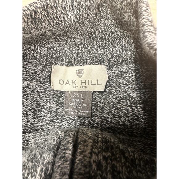 Oak Hill Gray Quarter Zip Cotton Knit Sweatshirt Men's Size 2XL Preppy Golf Core - Picture 2 of 7